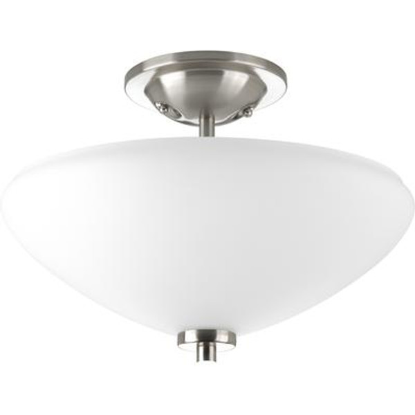 Rave Collection Brushed Nickel 2-light Semi-flushmount