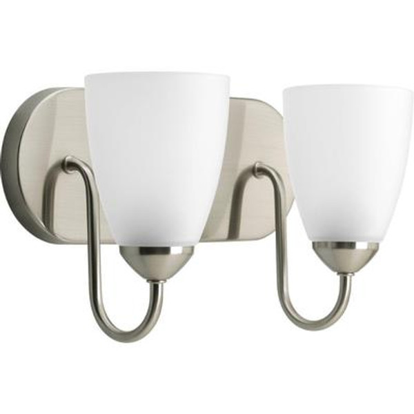 Gather Collection Brushed Nickel 2-light Bath Light