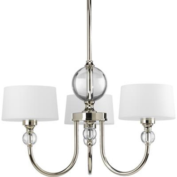 Fortune Collection Polished Nickel 3-light Chandelier