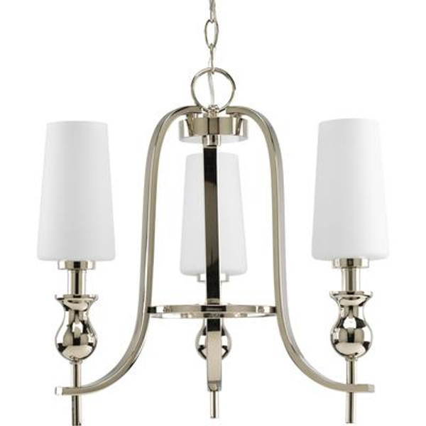 LadyLuck Collection Polished Nickel 3-light Chandelier