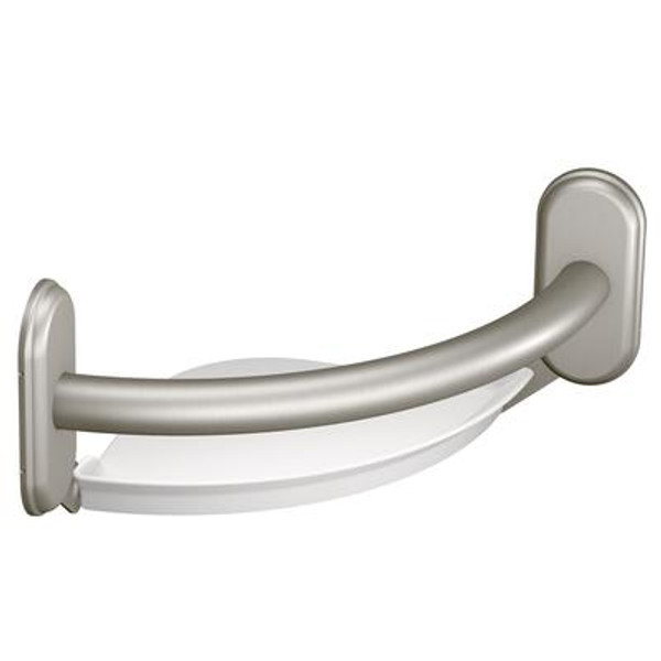 Designer Grab Bar With Corner Shelf - 1 Inch Diameter