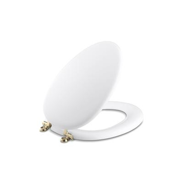 Kathryn(R) Toilet Seat With Vibrant(R) French Gold Hinges