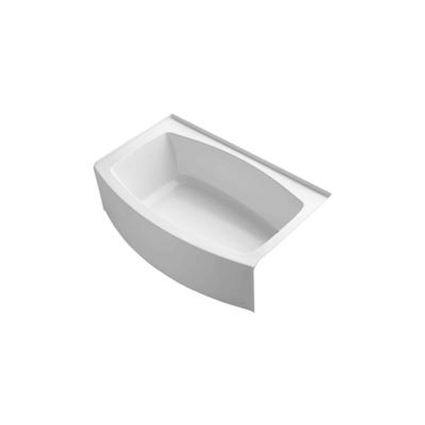 Expanse(R) Curved Integral Apron Bath With Right-Hand Drain