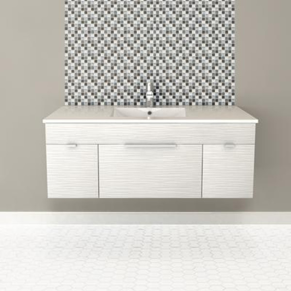 Textures Collection Wall Hung 48 Inch Contour White