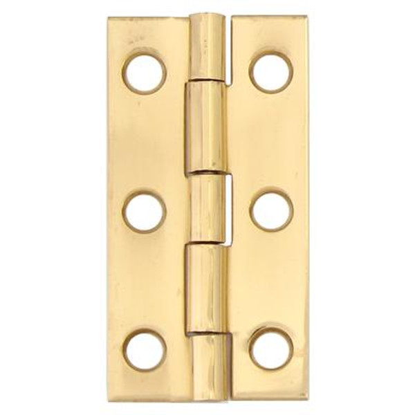 2 Inch  Solid Brass Narrow Hinge Fixed Pin 2pk