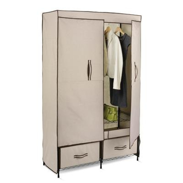 Double-door wardrobe with two drawers