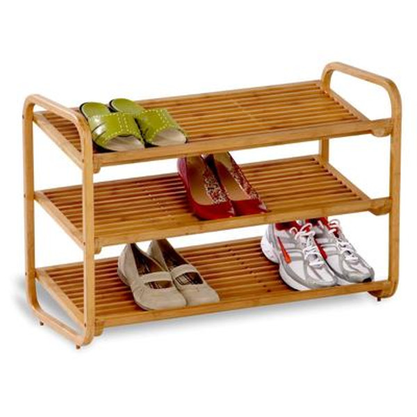 3-tier deluxe bamboo shoe shelf