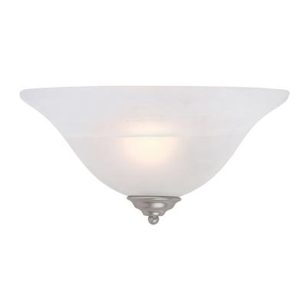 Providence 1 Light Brushed Nickel Incandescent Wall Sconce with White Alabaster Glass