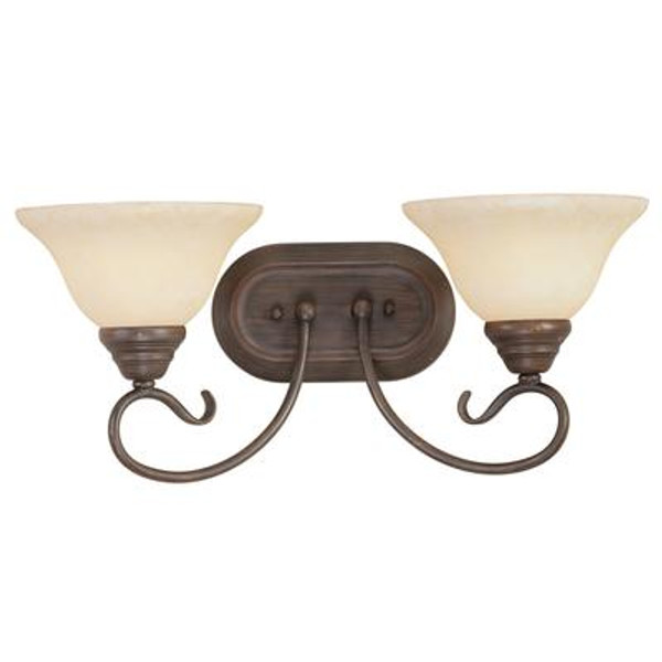 Providence 2 Light Imperial Bronze Incandescent Bath Vanity with Vintage Scavo Glass