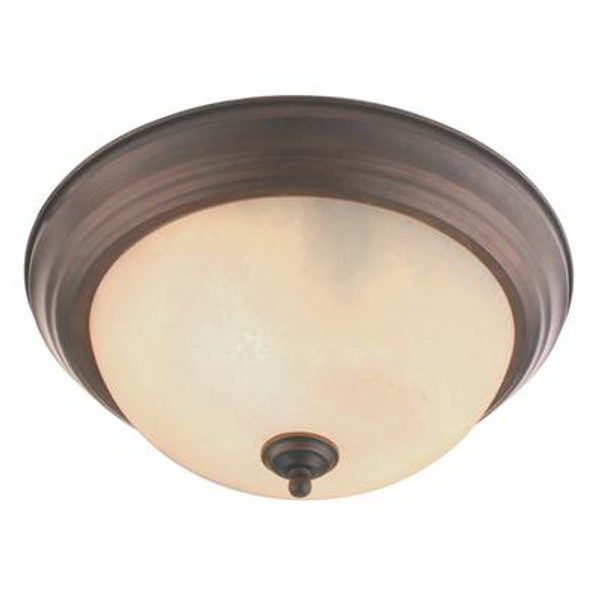 Providence 3 Light Bronze Incandescent Semi Flush Mountwith Vintage Scavo Glass