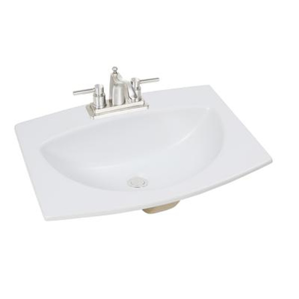 Matte White Rectangular Drop In Lavatory