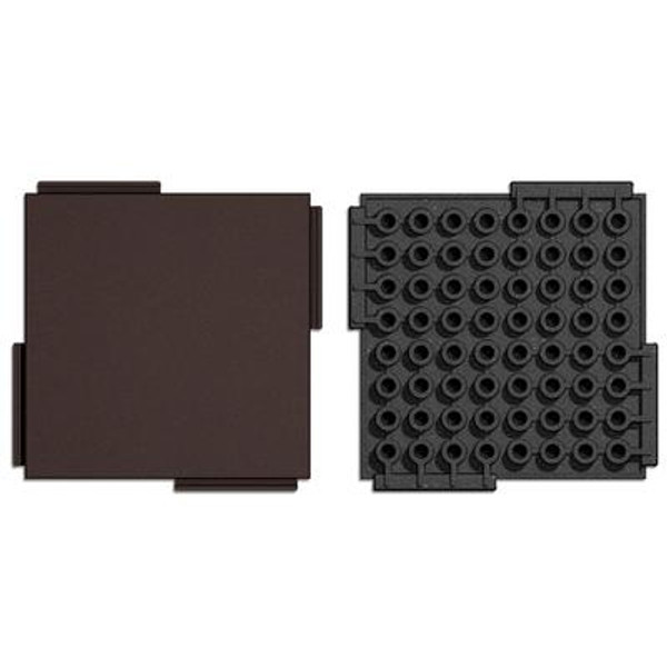 Interlocking Rubber Paver 24 Inch x 24 Inch x 2 Inch Saddle Brown - 250 Pack