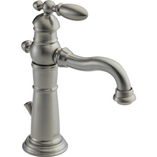 Victorian Single Hole 1-Handle High-Arc Bathroom Faucet in Stainless