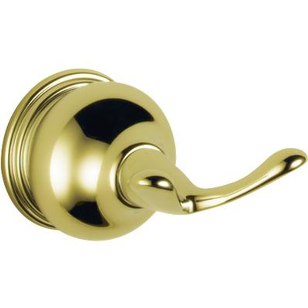 Traditional Collection Double Robe Hook in Polished Brass