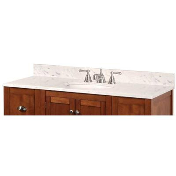 Carrara White marble vanity top &#150; 49In