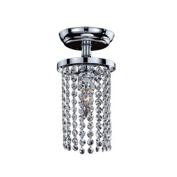 Veranda 1 Light Ceiling Silver Pearl Incandescent Semi-Flush Mount