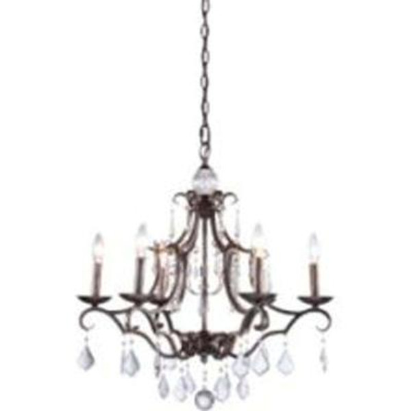 6 Light Ceiling Dark Brown Incandescent Chandelier