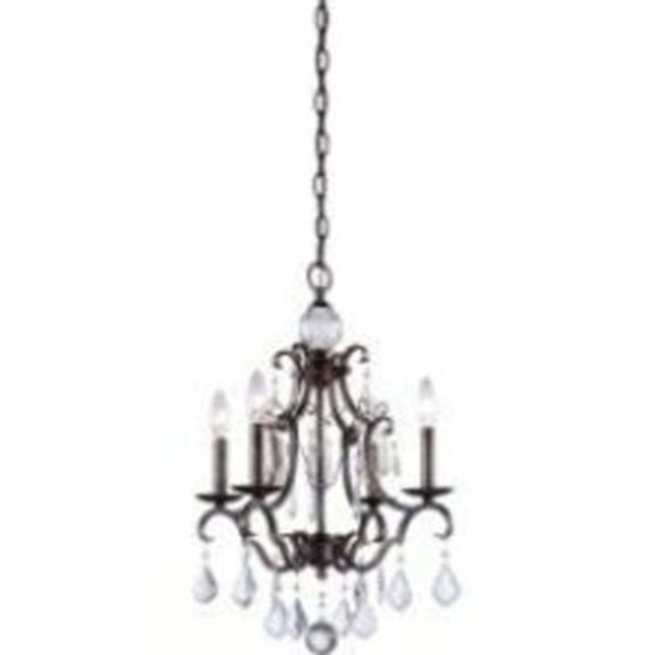 4 Light Ceiling Dark Brown Incandescent Chandelier