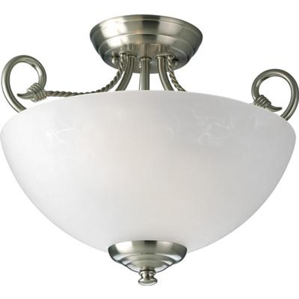 Pavilion Collection Brushed Nickel 2-light Semi-flushmount