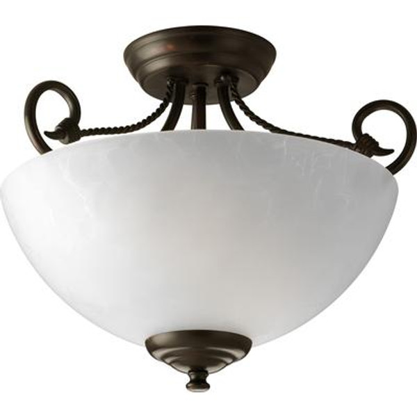 Pavilion Collection Antique Bronze 2-light Semi-flushmount