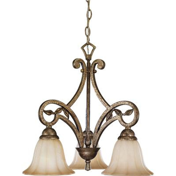 Le Jardin Collection Biscay Crackle 3-light Chandelier