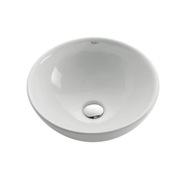 White Round Ceramic Sink