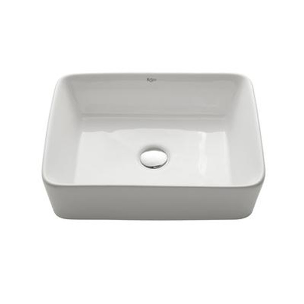 White Rectangular Ceramic Sink