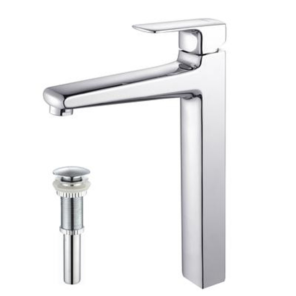 Virtus Single Lever Vessel Faucet with Pop Up Drain Chrome