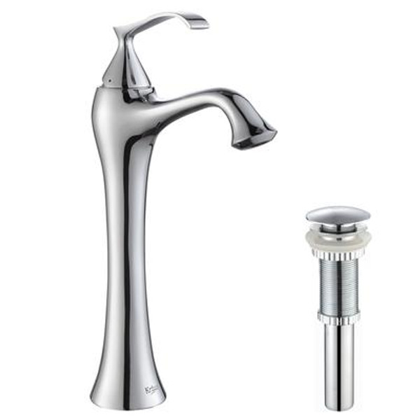 Ventus Single Lever Vessel Faucet with Pop Up Drain Chrome