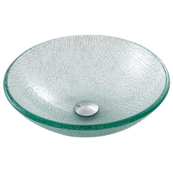 Mosaic Glass Vessel Sink with PU-MR Chrome