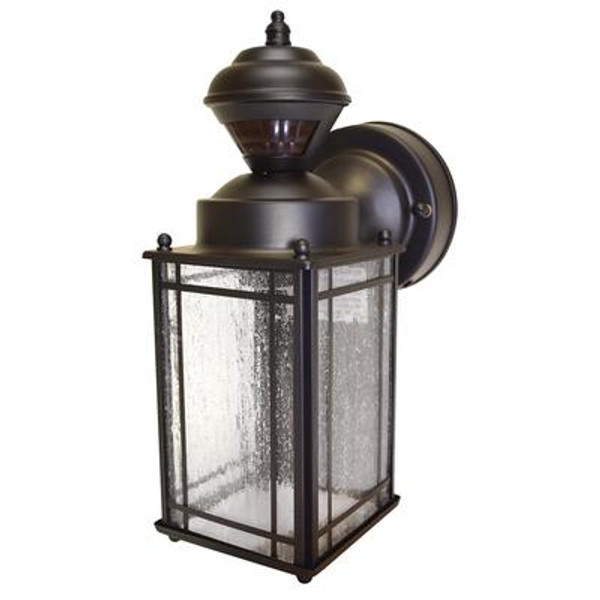 Heath Zenith 150 Degree Shaker Cove Lantern with Seeded Glass - Oil Rubbed Bronze