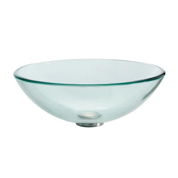 Clear Glass Vessel Sink with PU-MR Chrome