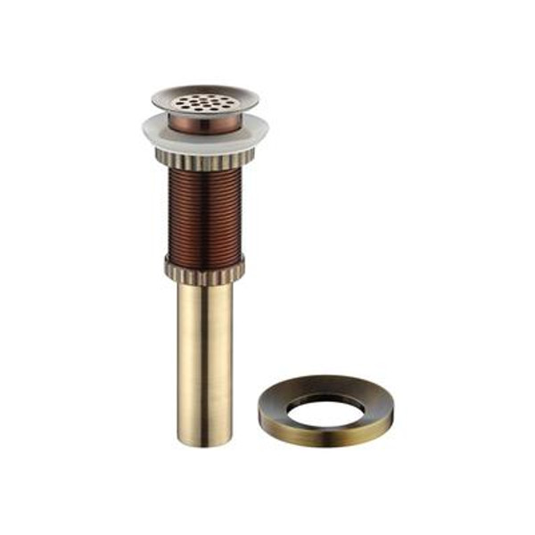 Grid Style Drain and Mounting Ring Gold