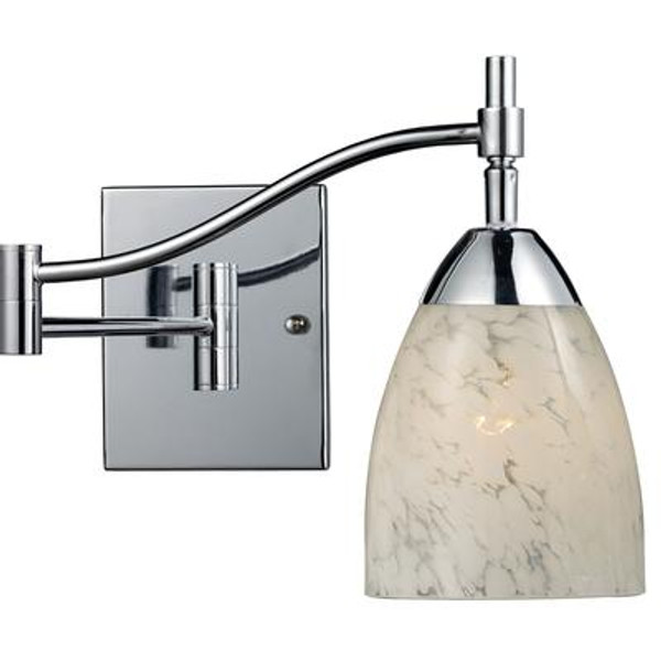 1-Light Wall Mount Polished Chrome Swingarm Sconce