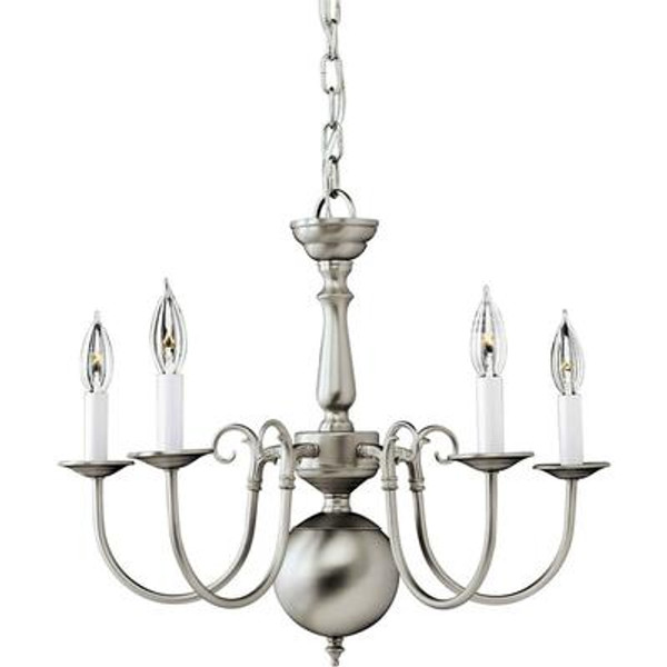 Burton 5 Light Ceiling Brushed Nickel  Incandescent Chandelier