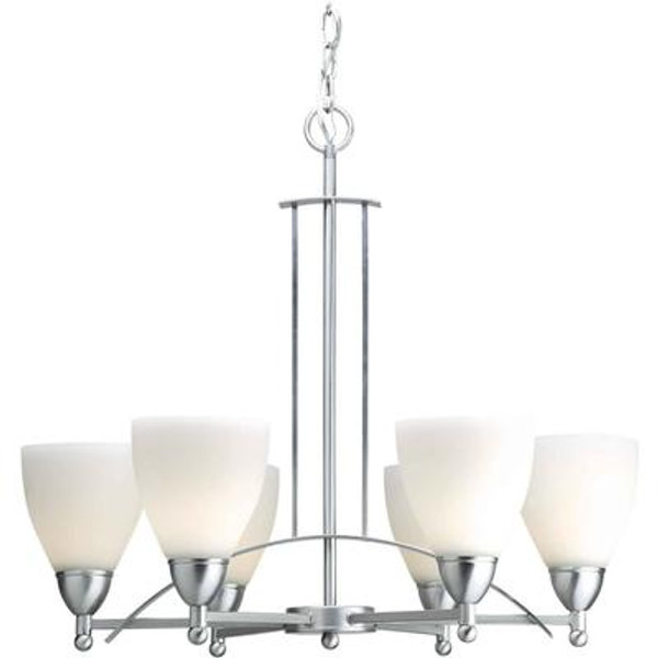 Burton 6 Light Ceiling Brushed Nickel  Incandescent Chandelier