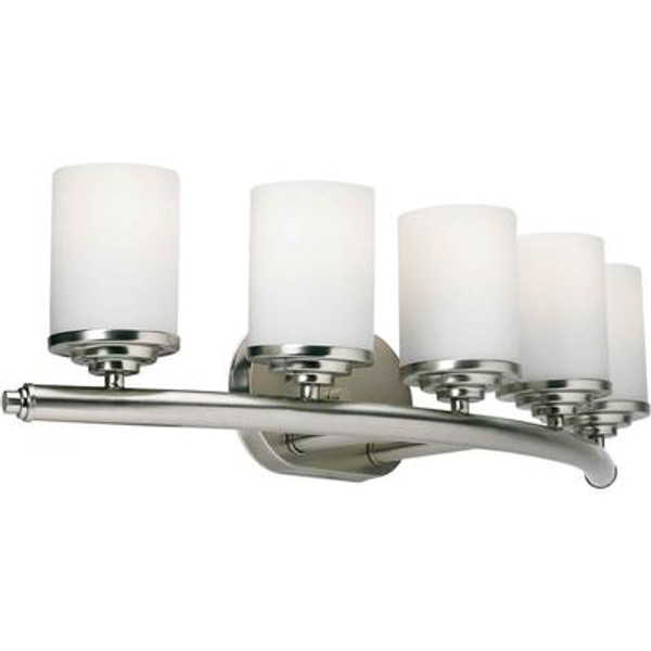 Burton 5 Light Wall Brushed Nickel  Incandescent Bath Vanity