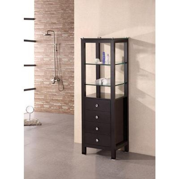 18 Inches W x 18 Inches D x 60 Inches H Linen Cabinet in Espresso (Faucet not included)
