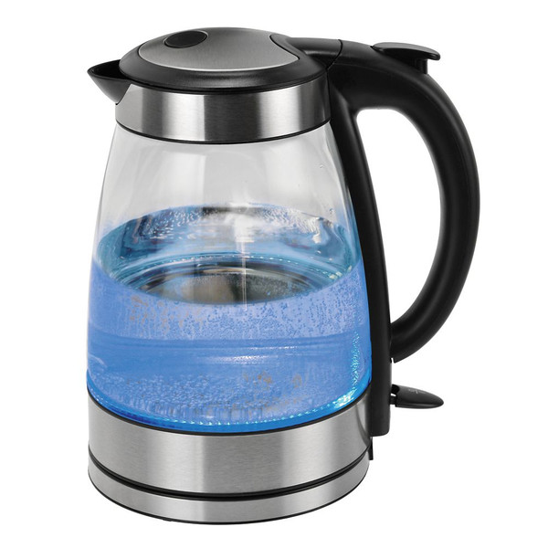 Black and Stainless Steel Glass Water Kettle