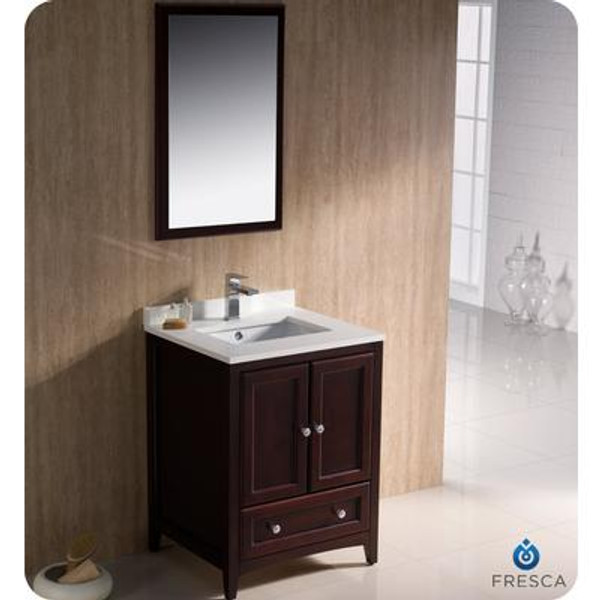 Oxford 24 Inch Mahogany Traditional Bathroom Vanity