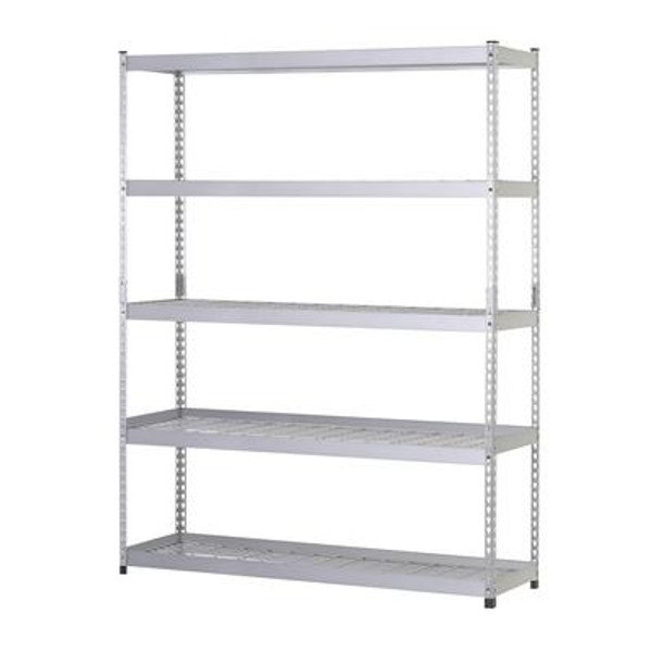 5-Shelf 60 Inch. W x 78 Inch. H x 24 Inch. D Silver Steel Storage Shelving Unit