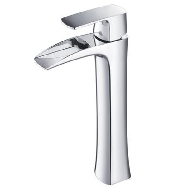 Fortore Single Hole Vessel Mount Bathroom Vanity Faucet - Chrome