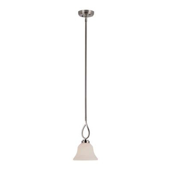 Nickel Looped and White Frosted Bar Pendant