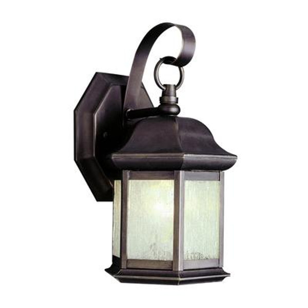 Bronzed Black Seeded Glass Lantern