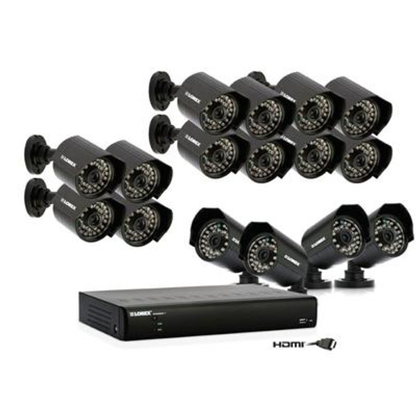 Vantage LH0161001C16F ECO Black Box 16 Channel Security System with 16 Indoor and Outdoor Cameras