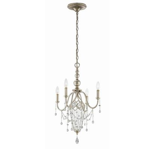 Collana Collection 4 Light Silver Leaf Chandelier