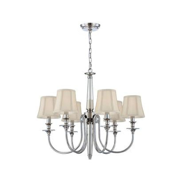 Mona Collection 6 Light Polished Nickel Chandelier