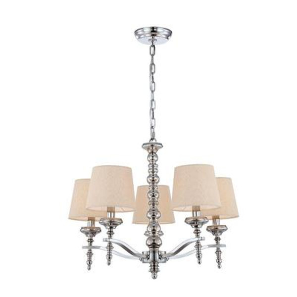 Jana Collection 5 Light Polished Nickel Chandelier