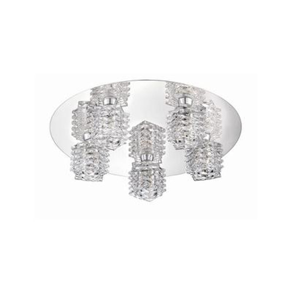 Lenza Collection 5 Light Chrome Flushmount