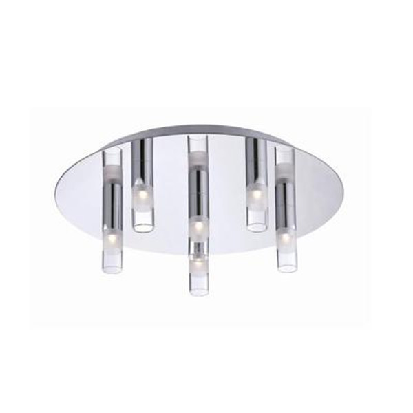 Cube Collection 6 Light Chrome LED Flushmount